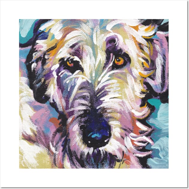 Irish Wolfhound Dog Bright colorful pop dog art Wall Art by bentnotbroken11